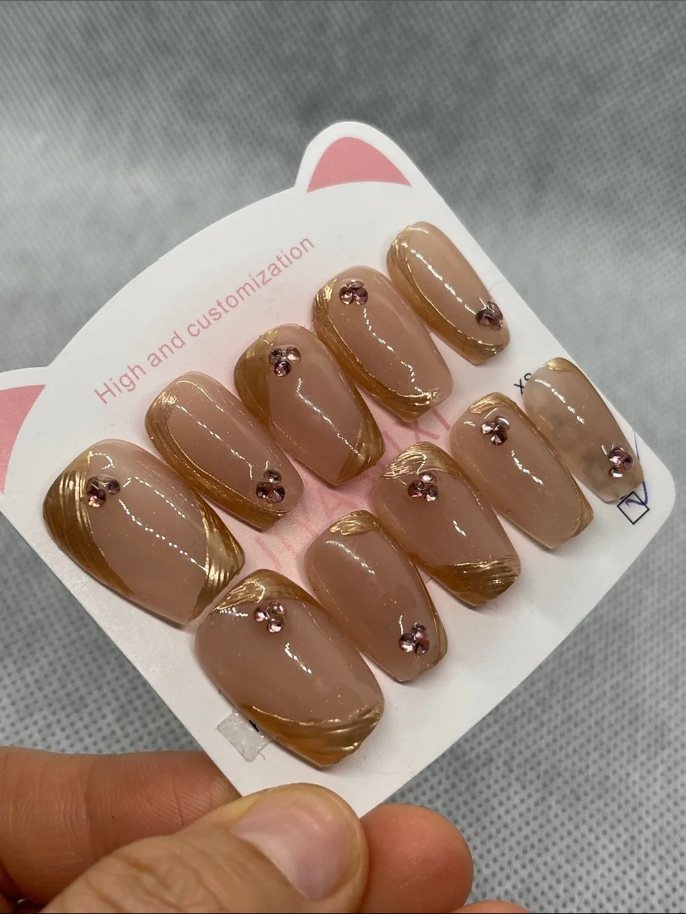 L size Press on Nail Art Set